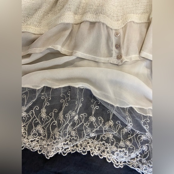 2 piece oversized knit sweater with embroidered dress slip - Picture 12 of 14